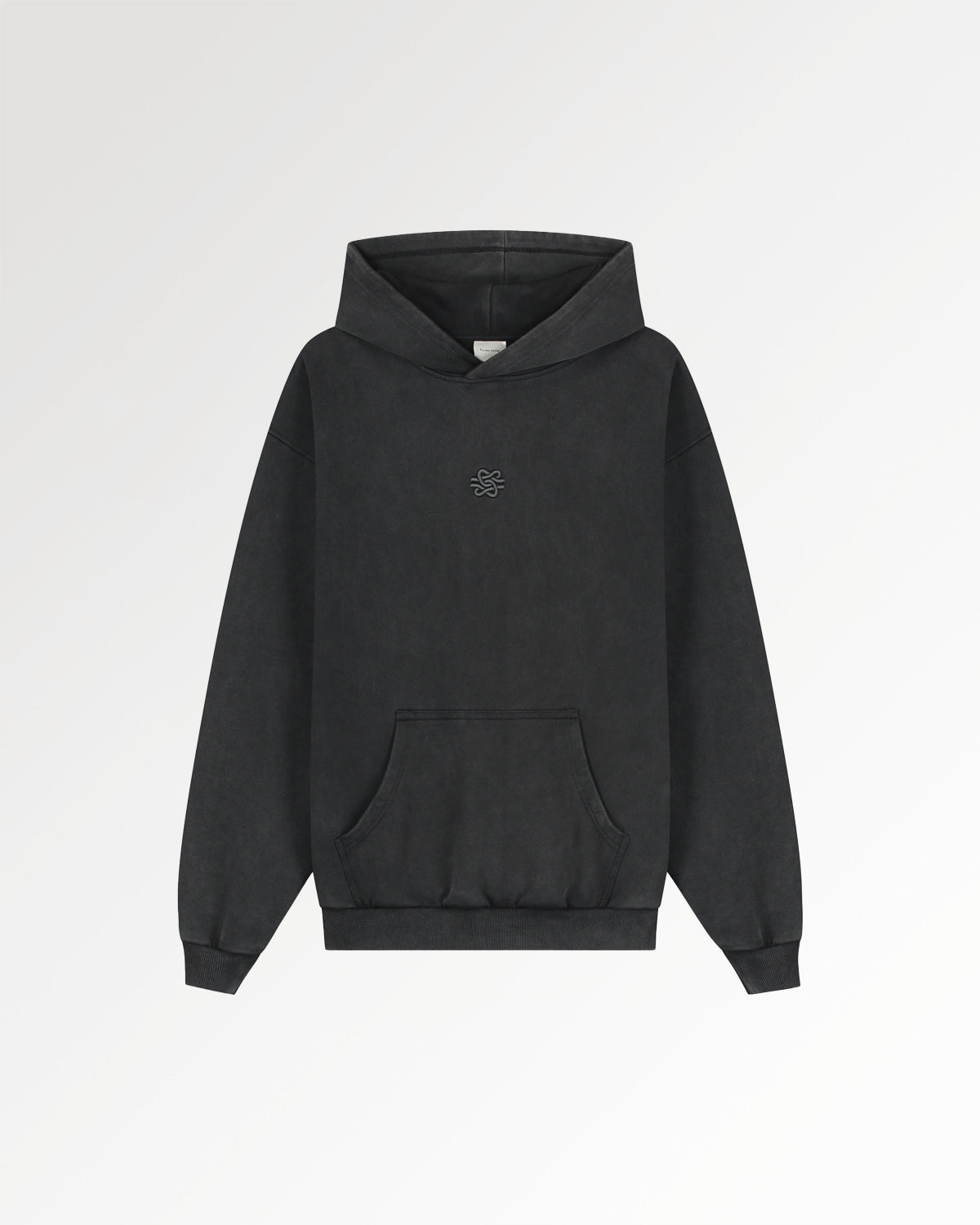 Hoodie Boxy Embroidered Vintage Black | Filling Pieces