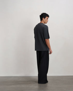 T-shirt Boxy Embroidered Vintage Black