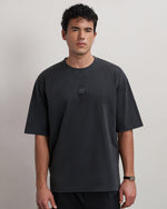 T-shirt Boxy Embroidered Vintage Black