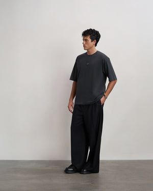 T-shirt Boxy Embroidered Vintage Black