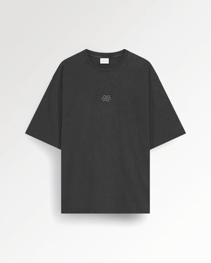 Filling Pieces T-Shirt Boxy Embroidered Knot Vintage Black