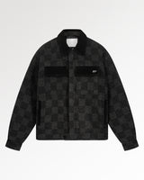 Box Jacket Wool Check Black