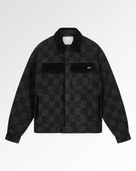Box Jacket Wool Check Black