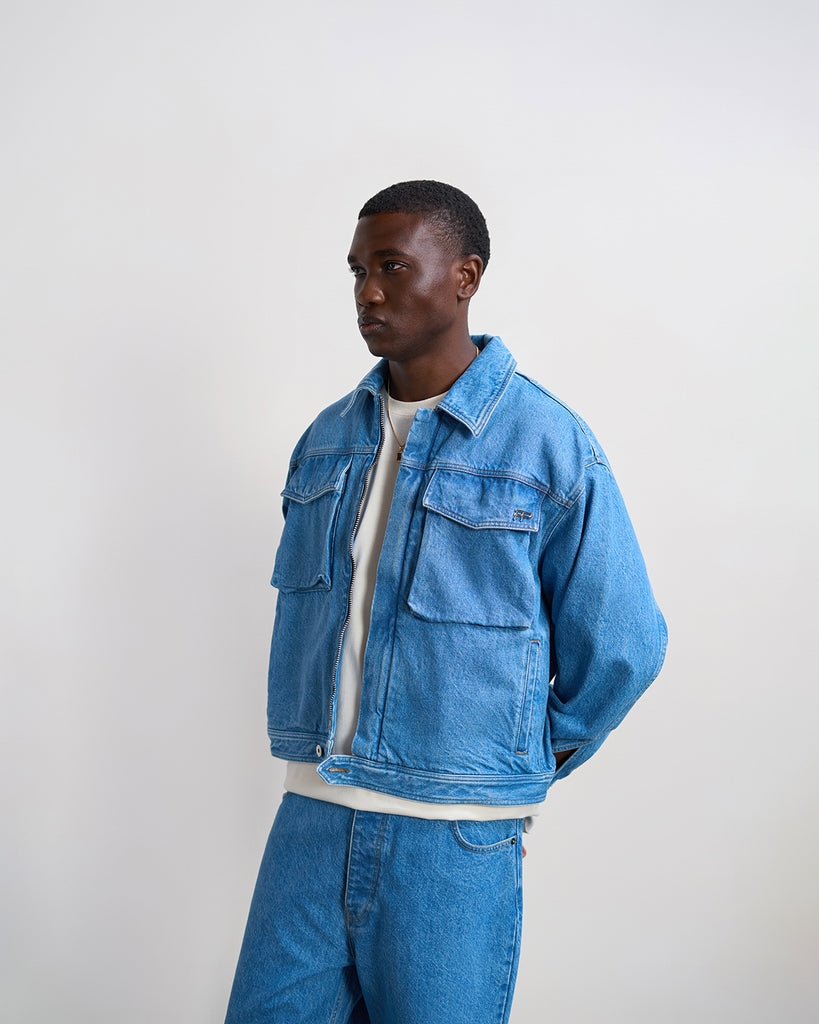 Denim Jacket Washed Indigo - Filling Pieces