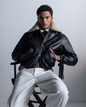 Biker Jacket Shearling Black