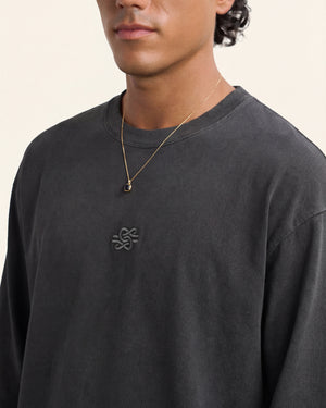 Longsleeve Boxy Embroidered Vintage Black