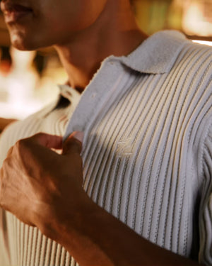 Knit Polo Boucle Antarctica