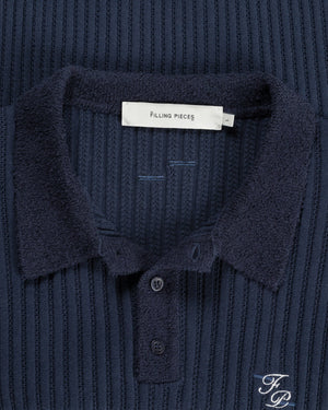 Knit Polo Boucle Maritime Blue