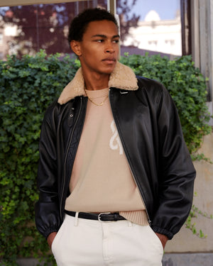 Biker Jacket Shearling Black