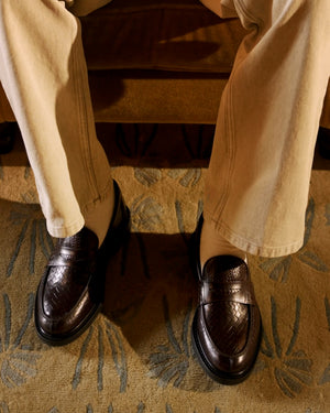 Loafer Woven Twist Chocolate