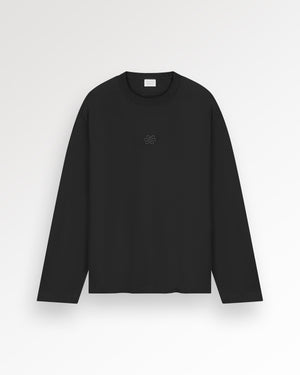Longsleeve Boxy Embroidered Black