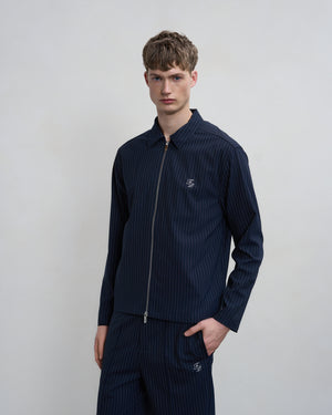 Coach Jacket Pinstripe Maritime Blue