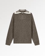 Zip Knit Chunky Fisherman Melange