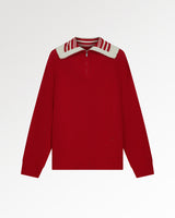 Zip Knit Chunky Fisherman Scarlet Red