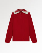 Zip Knit Chunky Fisherman Scarlet Red